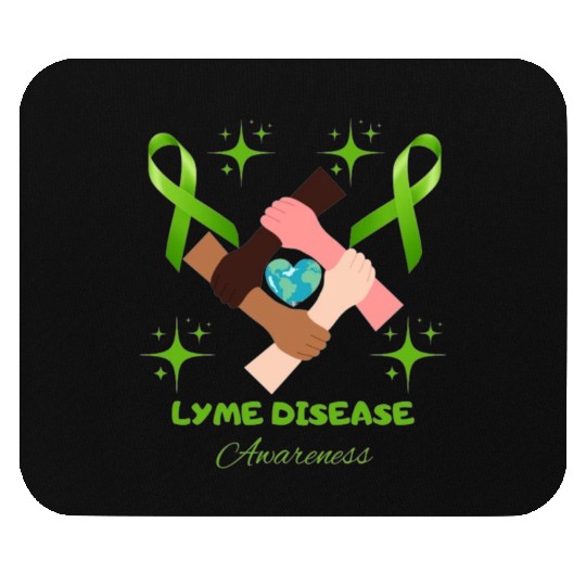 Lime Green Ribbon Lyme Disease Awareness Mouse Pads