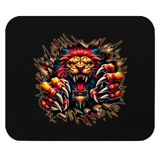 AI Lion Ripping Through Out Mouse Pads