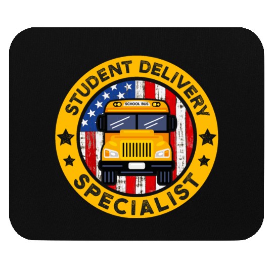 School Bus Driver American Flag School Bus Driver Mouse Pads