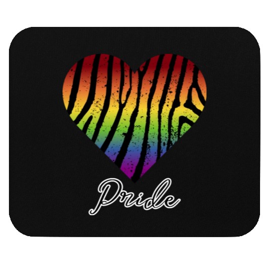 LGBTQ+Pride Rainbow heart-pattern tiger leather Mouse Pads