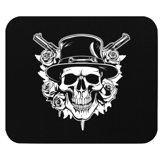 Skeleton Roses Guitar Guns Skull Roses Mouse Pads