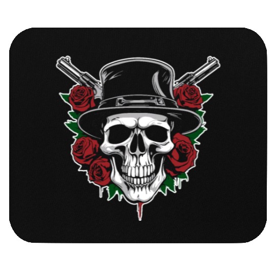 Skeleton Roses Guitar Guns Skull Roses Mouse Pads