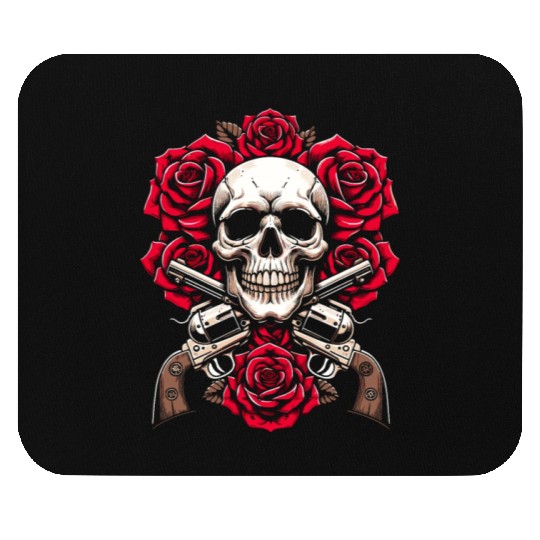 Skeleton Roses Guitar Roses Skull Guns Mouse Pads