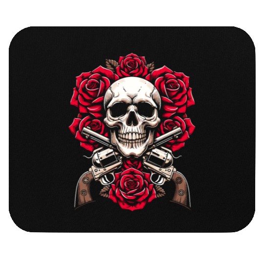 Skeleton Roses Guitar Roses Skull Guns Mouse Pads