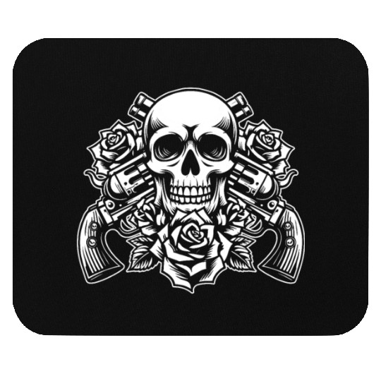 Skeleton Roses Guitar Guns Skull Roses Mouse Pads