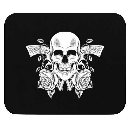 Skeleton Roses Guitar Guns Skull Roses Mouse Pads