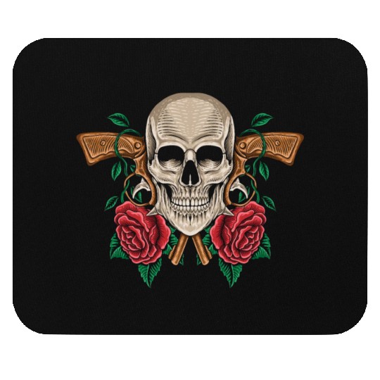Skeleton Roses Guitar Guns Skull Roses Mouse Pads