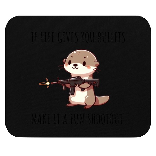 Machine Gun otter Mouse Pads