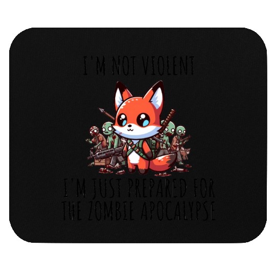 Zombie Apocalypse Fox Mouse Pads