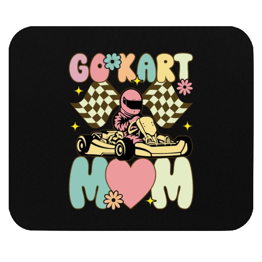 Go Kart Mom Groovy Racing Mom Karting Racer Mouse Pads