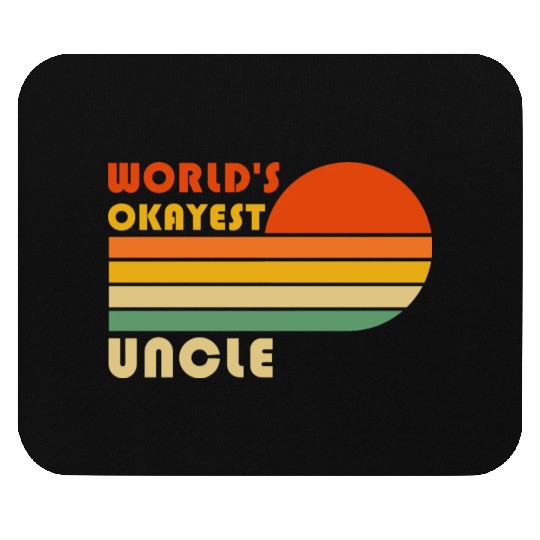 World's Okayest Uncle Funny Retro Vintage Mouse Pads