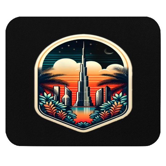 Dubai City United Arab Emirates Vintage Travel Mouse Pads