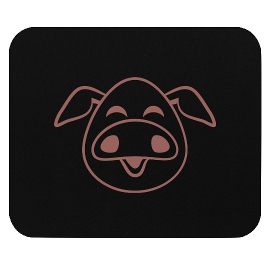 Little cute piggy face comic pig piglet animal Mouse Pads