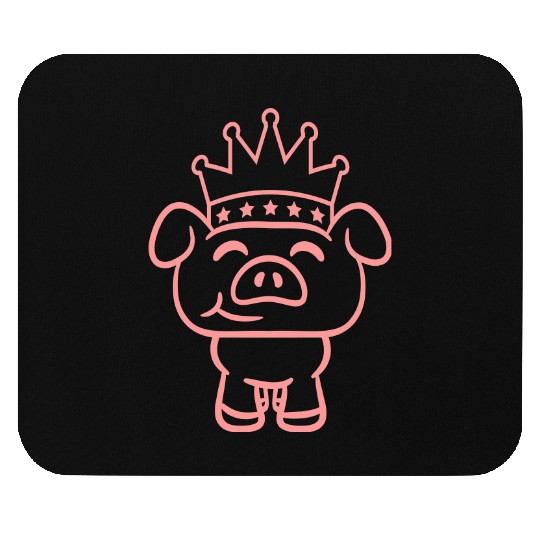Pig King Queen Crown Prince Princess Piggy Piglet Mouse Pads