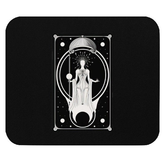 Crescent Moon Tarot Card Astrology Occult Mouse Pads
