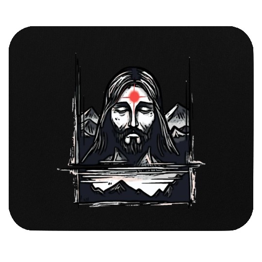 The Almighty Jesus Loves Nature Mouse Pads