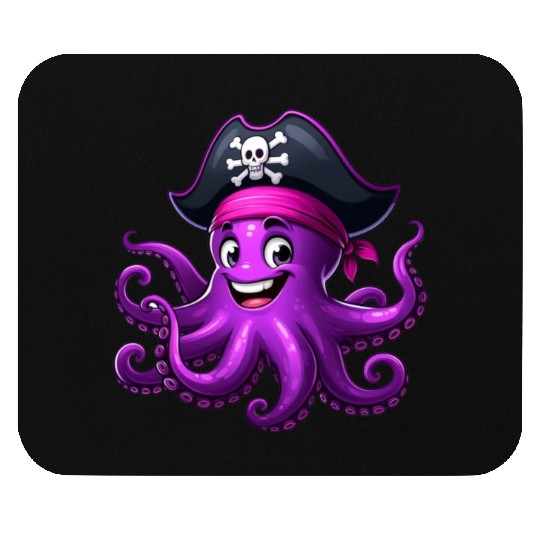 Funny pirate octopus Mouse Pads
