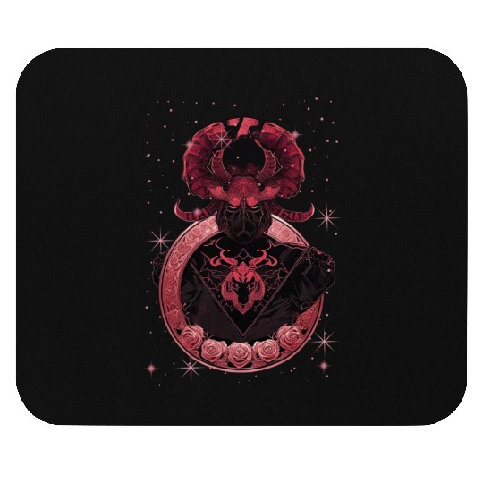 Dark samurai or devil in red and black colors Mouse Pads