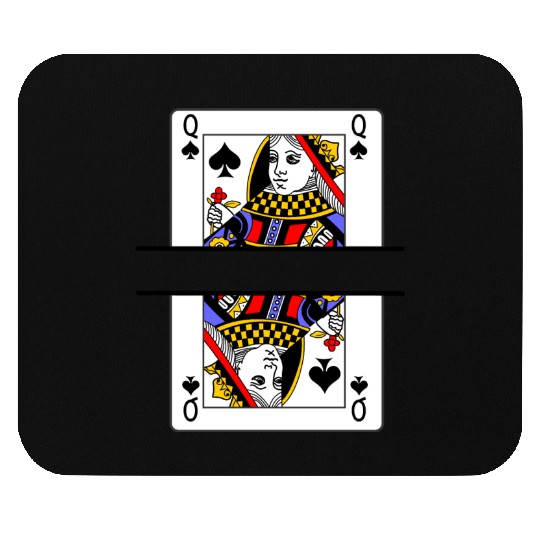 Playing card queen of spades with banner space Mouse Pads