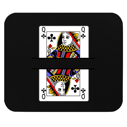 Playing card queen of clubs with banner space Mouse Pads