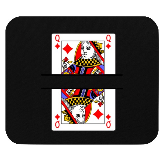 Playing card queen of diamonds with banner space Mouse Pads