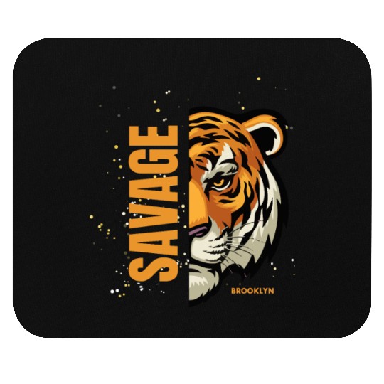 Black Illustrative Savage Mouse Pads