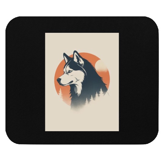 Husky Dog 1 - Japanese Old Vintage Mouse Pads