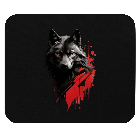Geometric Wolf Pattern Mouse Pads