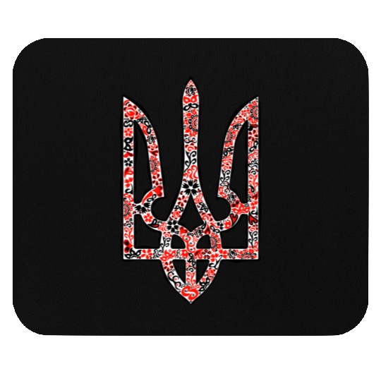 Ukraine trident Tryzub in red and black colors Mouse Pads
