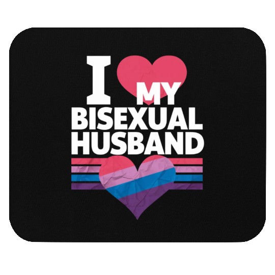 I Love My Bisexual Husband Bi Pride Bisexual Flag Mouse Pads