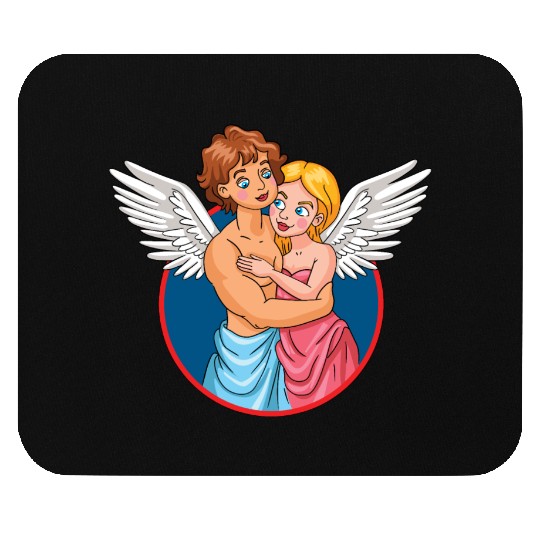 Couple of angels in love Mouse Pads