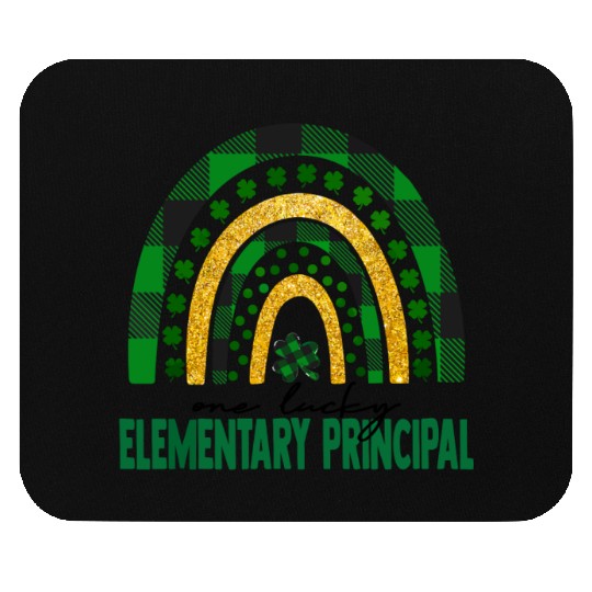 One Lucky Elementary Principal Rainbow St Patricks Mouse Pads