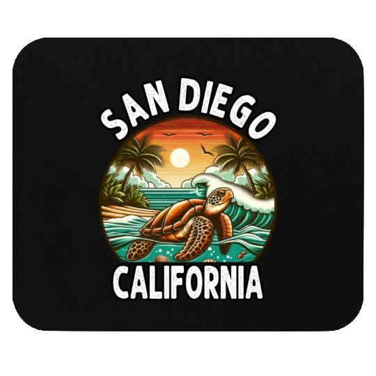 California Beach, San Diego Sea Turtle Beach Mouse Pads