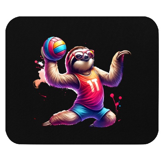 Cool Sloth Volleyball Player Design Mouse Pads