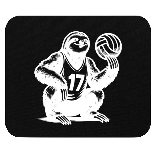 Sloth Volleyball Player Silhouette Sports Mouse Pads