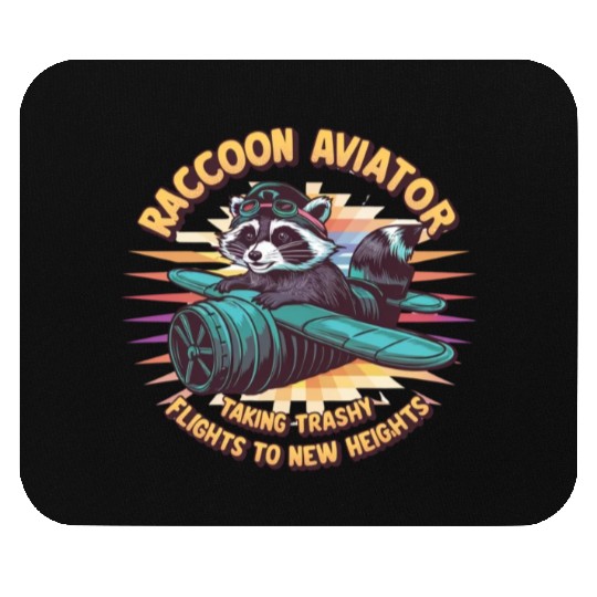 Raccoon Aviator Mouse Pads