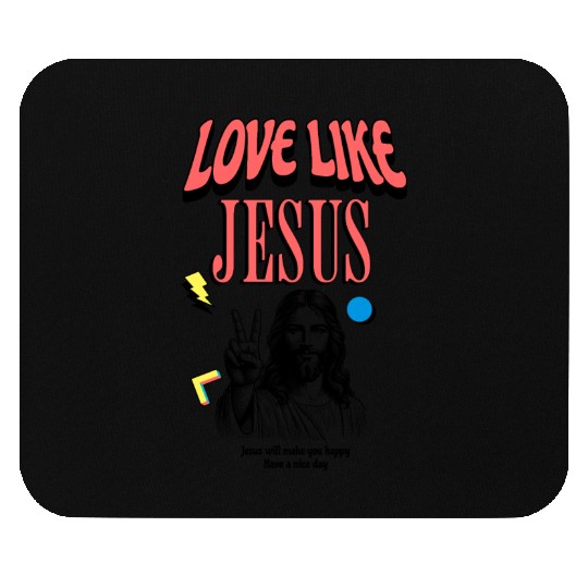 Love Like Jesus Modern Jesus Face Mouse Pads