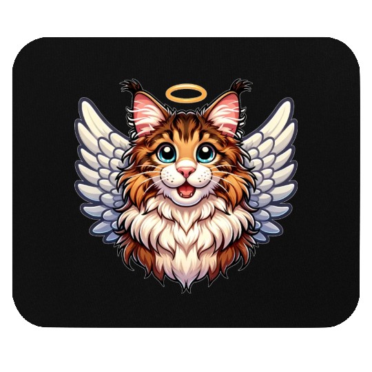 Maine Angel Cat with Wings Mouse Pads