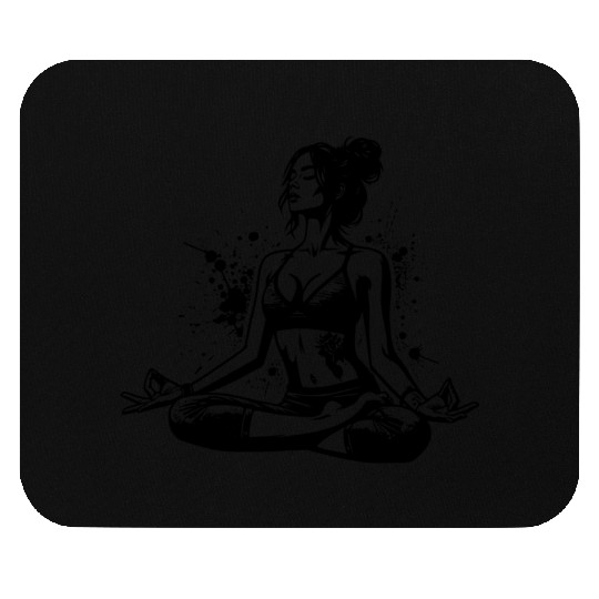 Yoga Teacher Doing Relaxation Exercises For The Mouse Pads