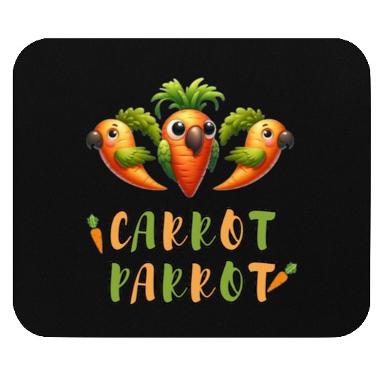 funny carrot parrot Mouse Pads