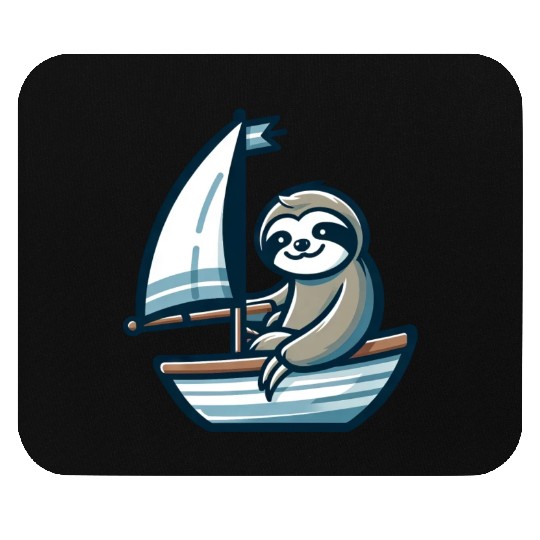 Summer sailing with sloth on dinghy Mouse Pads
