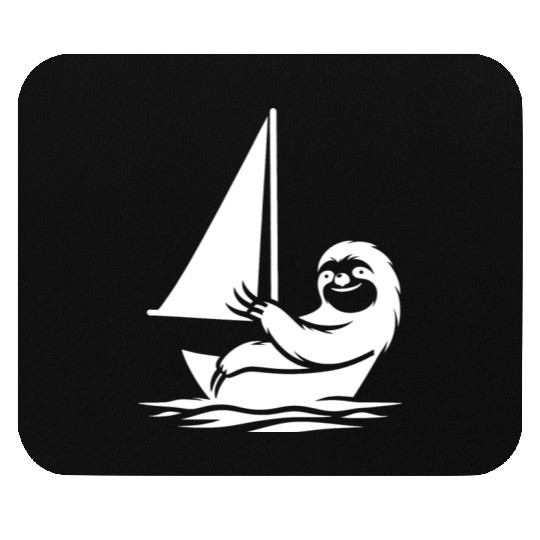 Minimalist sailing dinghy sloth summer Mouse Pads