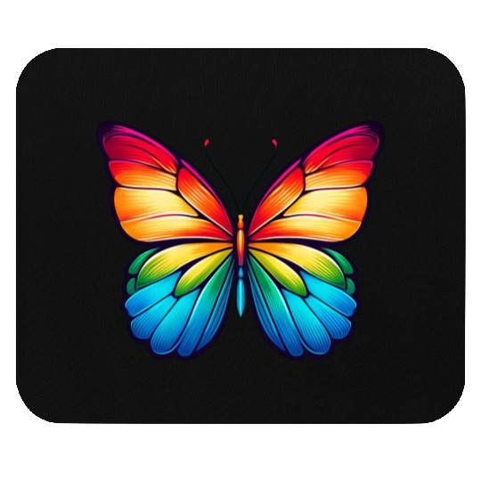 Butterfly rainbow colors nature Mouse Pads