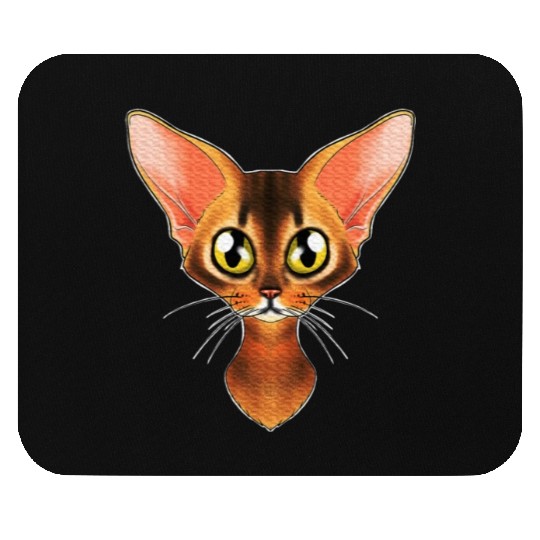 Cat Lover I Cat Face I Abyssinian Cat Mouse Pads