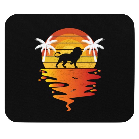 Lion Mouse Pads retro sunset 70s vintage zookeeper Lion