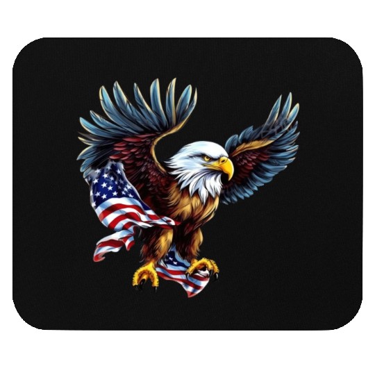 4th Of July US flag with eagle Mouse Pads