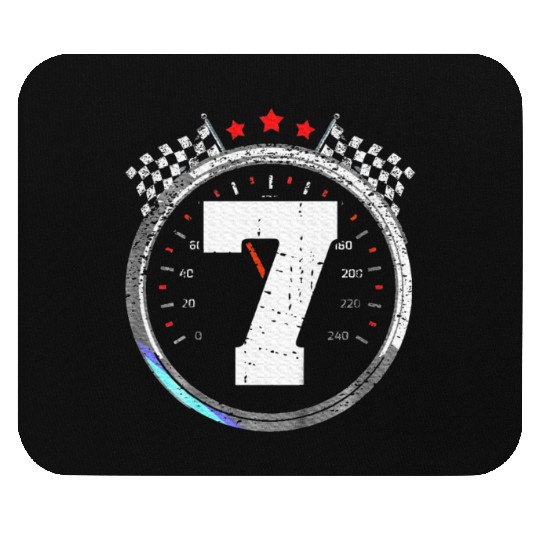 Kids 7th Birthday Boy 7 Seventh Race Car Birthday Mouse Pads
