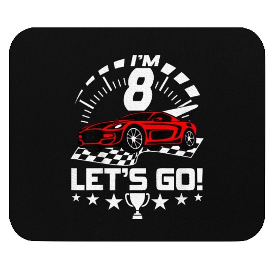 Kids 8th Birthday Boy 8 Eighth Race Car Birthday Mouse Pads