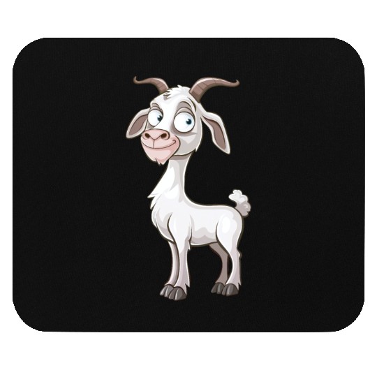 Cheerful Goofy Goat Character Mouse Pads