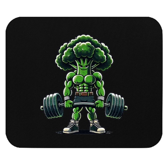 Broccoli Workout Muscular Broccoli Lifting Weights Mouse Pads
